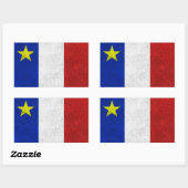 Flagge des Acadia beunruhigten Schmutzes Rechteckiger Aufkleber (Blatt)