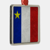Flagge des Acadia beunruhigten Schmutzes Silbernes Ornament (Rechts)