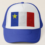 Flagge des Acadia beunruhigten Schmutzes Truckerkappe (Vorderseite)