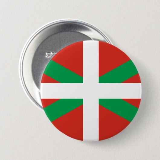 Flagge des Baskenlandes Button (Vorne & Hinten)