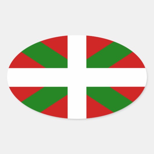 Flagge des Baskenlandes euskadi Ovaler Aufkleber (Vorderseite)