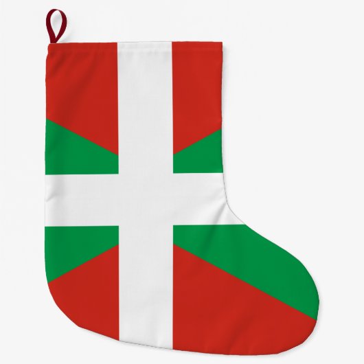 Flagge des Baskenlandes Großer Weihnachtsstrumpf (Vorderseite)