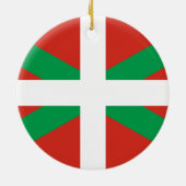 Flagge des Baskenlandes Keramik Ornament (Hinten)