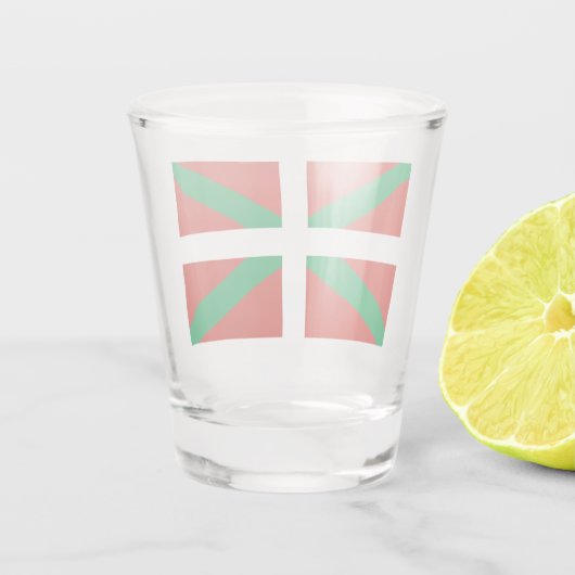 Flagge des Baskenlandes Schnapsglas (Rückseite)