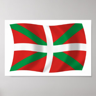 Flagge des Baskischen Volkes Poster Druck
