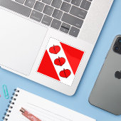 Flagge des Berner Jura-Distrikts, Schweiz Aufkleber (Laptop mit iPhone)