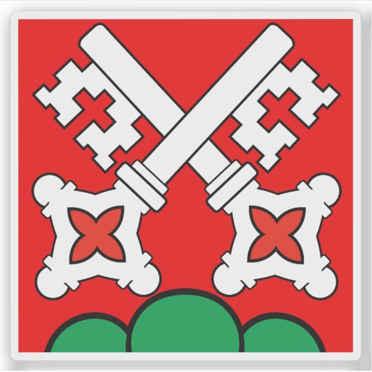 Flagge des Bezirks La Neuveville, Schweiz Aufkleber (Vorderseite)