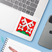 Flagge des Bezirks La Neuveville, Schweiz Aufkleber (Laptop mit iPhone)