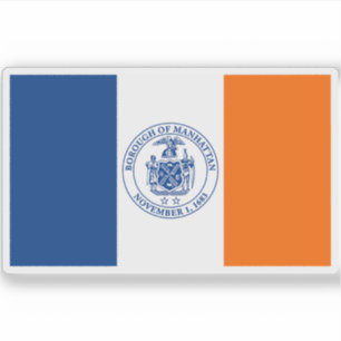 Flagge des Bezirks Manhattan Aufkleber