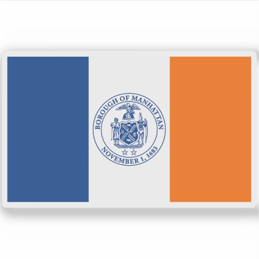 Flagge des Bezirks Manhattan Aufkleber (Vorderseite)