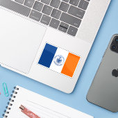 Flagge des Bezirks Manhattan Aufkleber (Laptop mit iPhone)