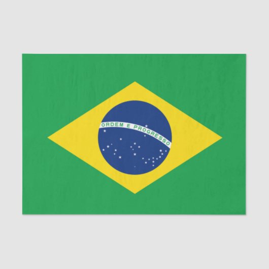 Flagge des brasilianischen Gewebspapiers Seidenpapier (Vorderseite)
