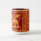 Flagge des Brieftaschen aus dem Foto Venedig Zweifarbige Tasse (Mittel)