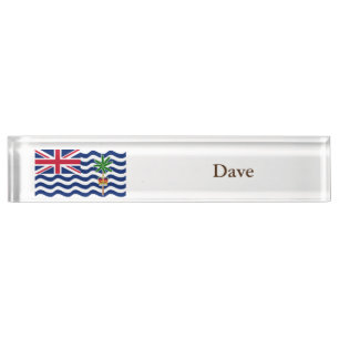 Flagge des Britischen Territoriums im Indischen Oz Namensplakette