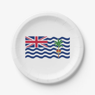 Flagge des Britischen Territoriums im Indischen Oz Pappteller