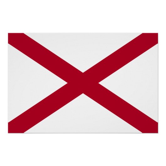 Flagge des Bundesstaates Alabama Poster (Vorderseite)