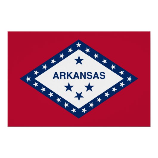 Flagge des Bundesstaates Arkansas Poster (Vorderseite)