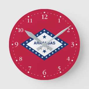 Flagge des Bundesstaates Arkansas Runde Wanduhr