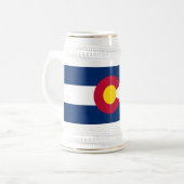 Flagge des Bundesstaates Colorado Bierglas (Vorderseite Links)