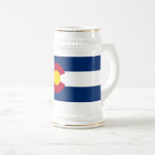 Flagge des Bundesstaates Colorado Bierglas (VorderseiteRechts)