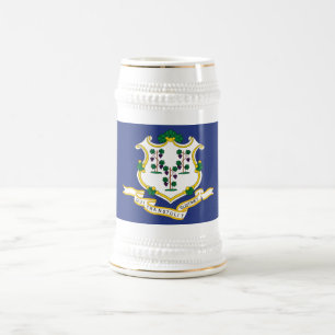 Flagge des Bundesstaates Connecticut Bierglas