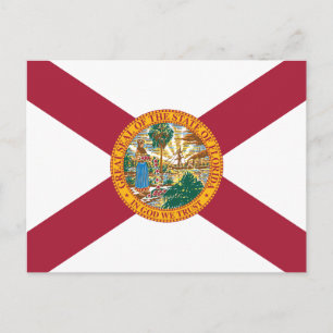 Flagge des Bundesstaates Florida Sunshine State Si Postkarte