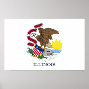 Flagge des Bundesstaates Illinois Poster