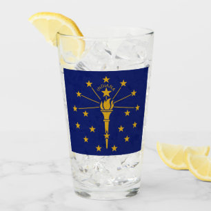 Flagge des Bundesstaates Indiana Glas