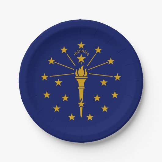 Flagge des Bundesstaates Indiana Pappteller (Vorderseite)