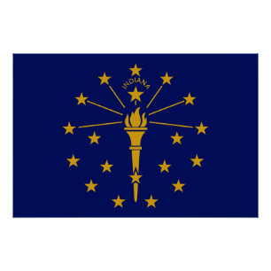 Flagge des Bundesstaates Indiana Poster