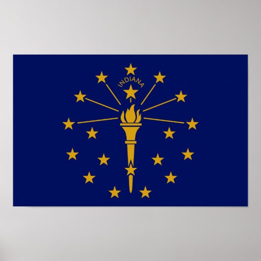 Flagge des Bundesstaates Indiana Poster (Vorne)