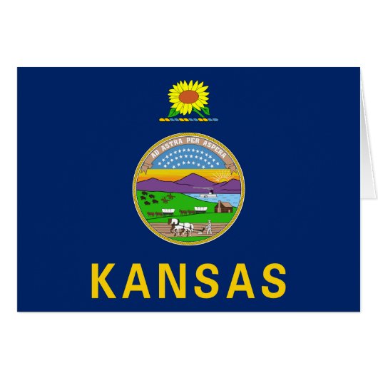 Flagge des Bundesstaates Kansas (Vorderseite (Horizontal))