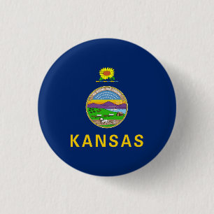 Flagge des Bundesstaates Kansas Button