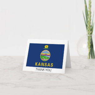Flagge des Bundesstaates Kansas Dankeskarte