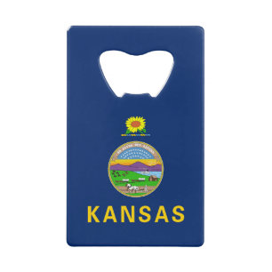 Flagge des Bundesstaates Kansas Geldbeutel Flaschenöffner