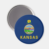 Flagge des Bundesstaates Kansas Magnet (Vorderseite/Rückseite)
