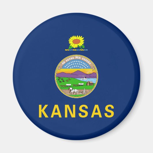 Flagge des Bundesstaates Kansas Magnet (Vorne)