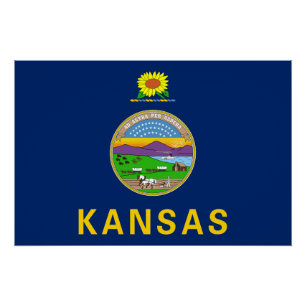 Flagge des Bundesstaates Kansas Poster