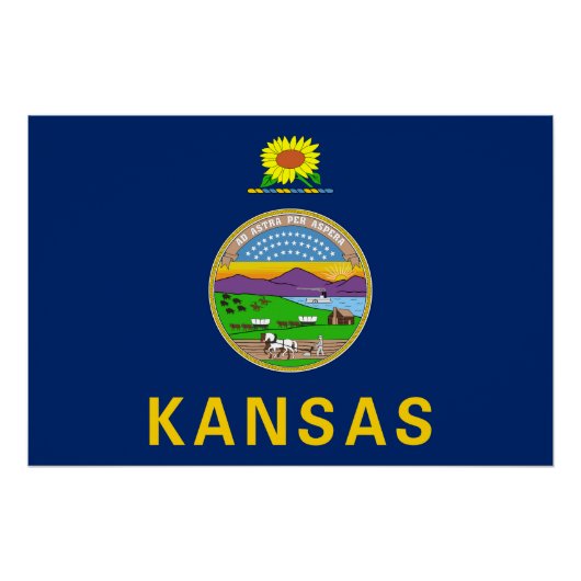 Flagge des Bundesstaates Kansas Poster (Vorderseite)