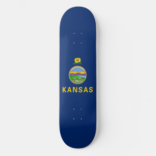 Flagge des Bundesstaates Kansas Skateboard