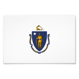 Flagge des Bundesstaates Massachusetts Fotodruck