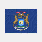 Flagge des Bundesstaates Michigan Fleecedecke (Vorderseite (Horizontal))