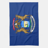Flagge des Bundesstaates Michigan Geschirrtuch (Vertikal)