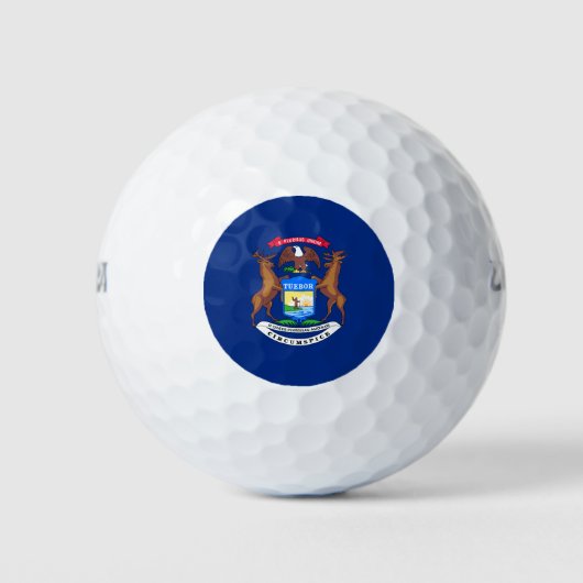 Flagge des Bundesstaates Michigan Golfball (Vorderseite)