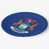Flagge des Bundesstaates Michigan Pappteller (Schrägansicht)