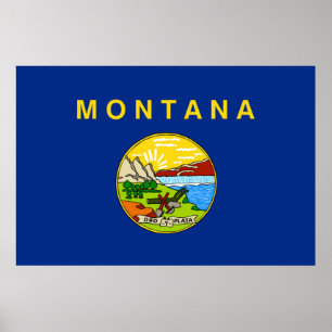 Flagge des Bundesstaates Montana Poster