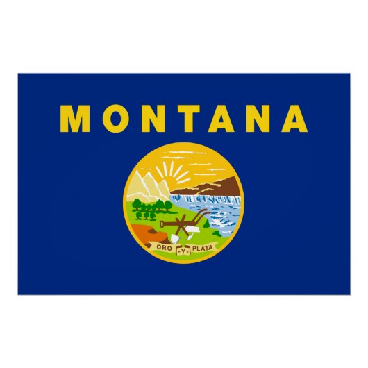 Flagge des Bundesstaates Montana Poster (Vorderseite)