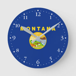 Flagge des Bundesstaates Montana Runde Wanduhr