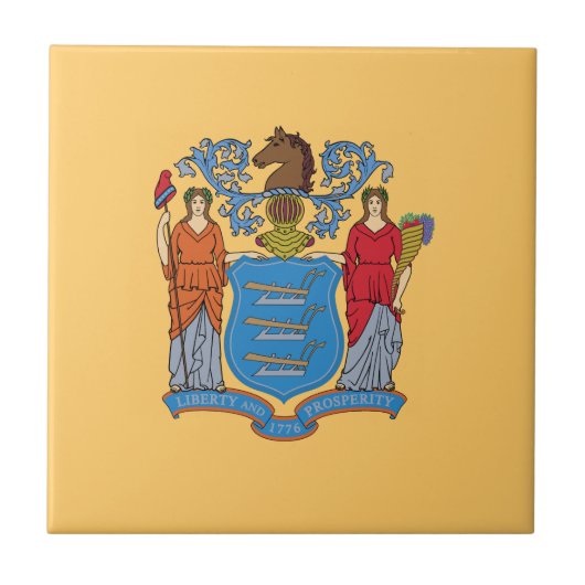Flagge des Bundesstaates New Jersey Fliese (Vorderseite)