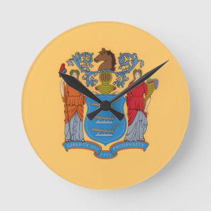 Flagge des Bundesstaates New Jersey Runde Wanduhr